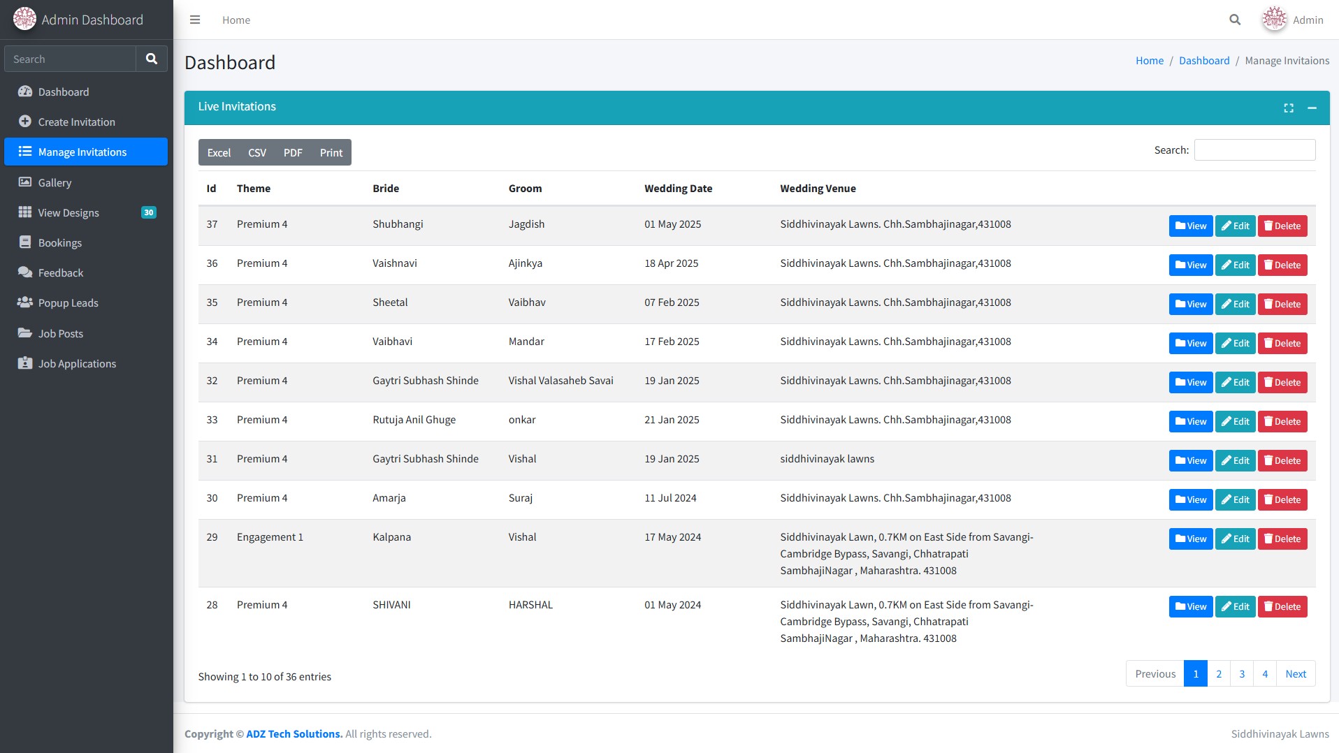 Manage Invitations