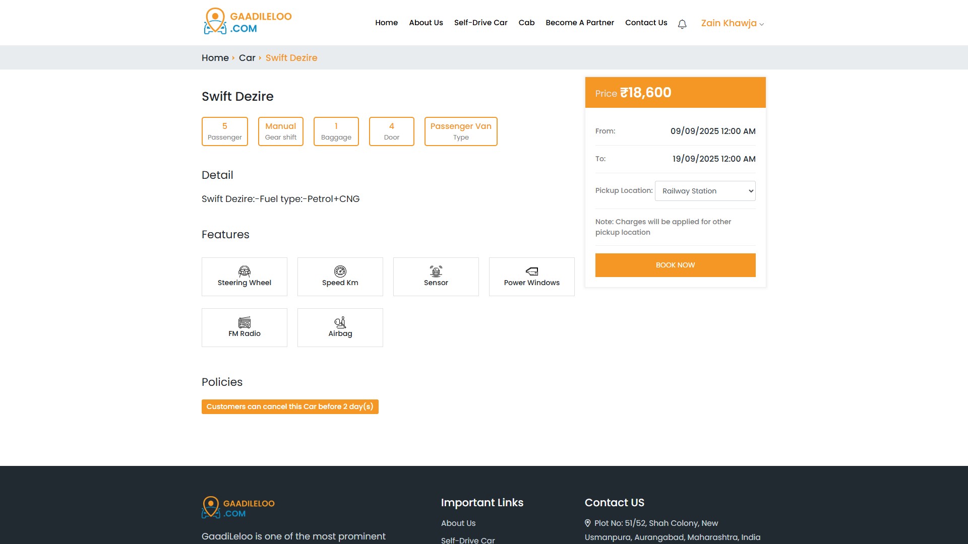 Booking Form