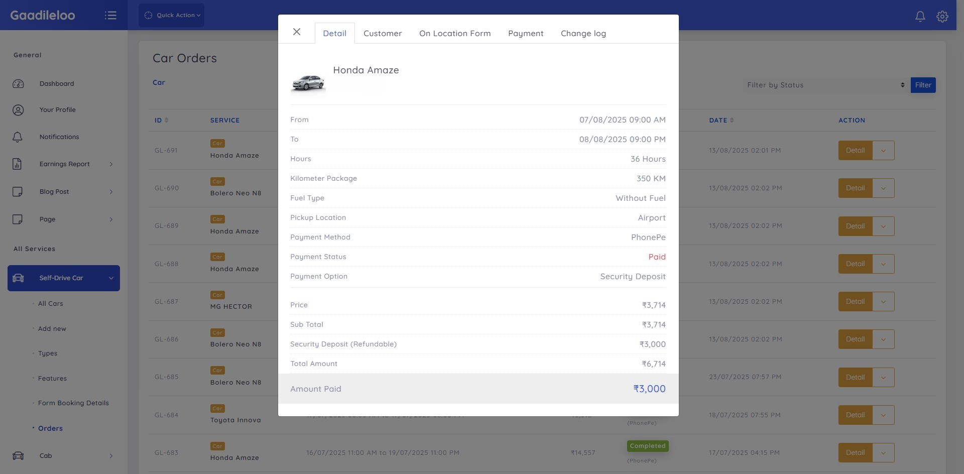 Admin - Order Details